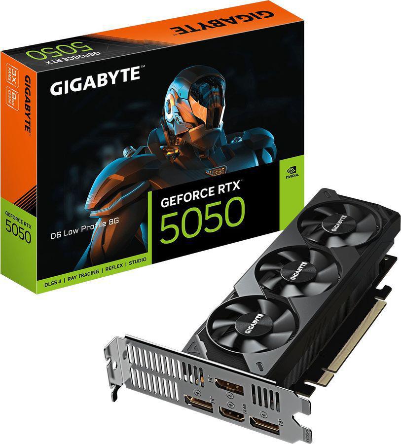 Видеокарта Gigabyte PCI-E 5.0 GV-N5050D6-8GL NVIDIA GeForce RTX 5050 8Gb 128bit GDDR6 2572/20000 HDMIx2 DPx2 HDCP Ret low profile
