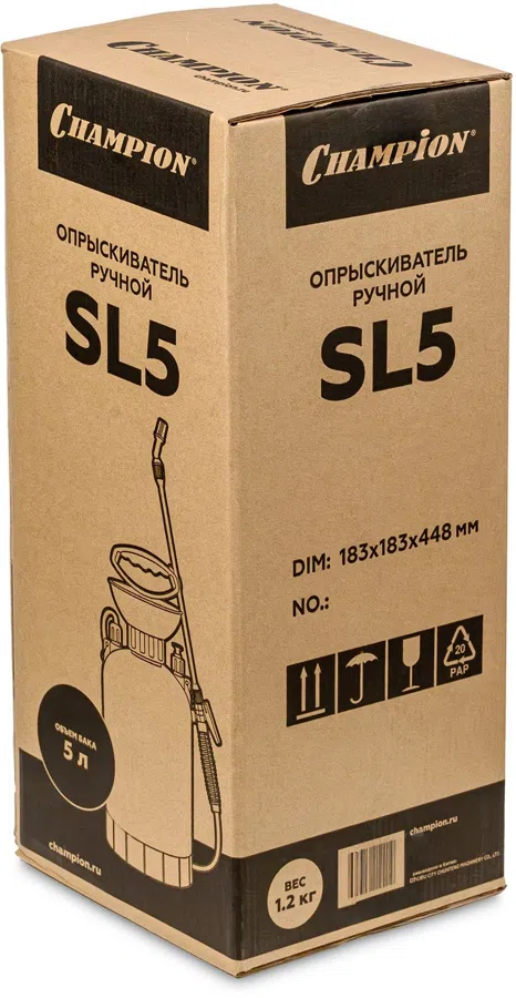 Опрыскиватель Champion SL5 наплеч. 5л серый/желтый