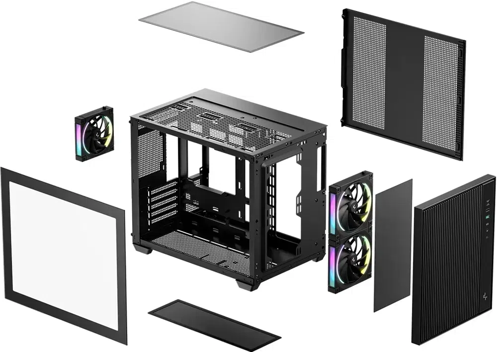 Корпус Deepcool CG330 Mesh 3F черный без БП mATX 10x120mm 5x140mm 1xUSB2.0 1xUSB3.0 audio bott PSU
