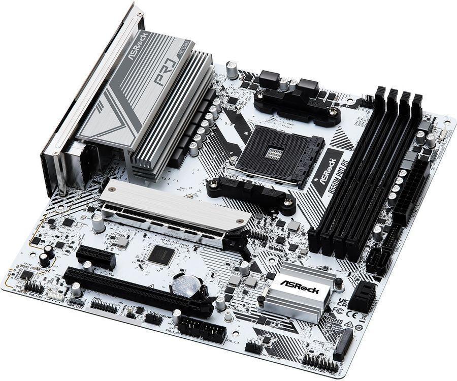 Материнская плата Asrock B550M Pro RS Soc-AM4 AMD B550 4xDDR4 mATX AC`97 8ch(7.1) 2.5Gg RAID+HDMI+DP