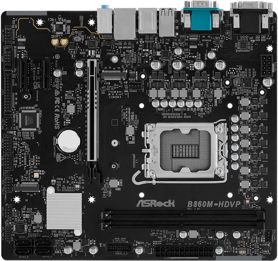 Материнская плата Asrock B860M-HDVP Soc-1851 Intel B860 2xDDR5 mATX AC`97 8ch(7.1) 2.5Gg RAID+VGA+DVI+HDMI+DP