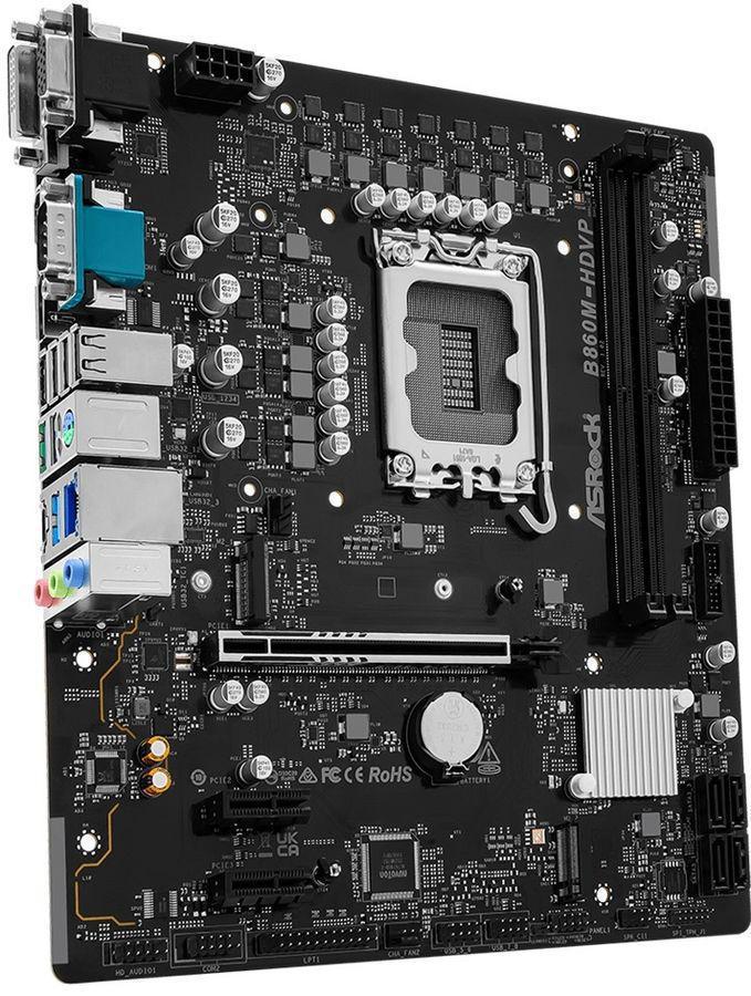 Материнская плата Asrock B860M-HDVP Soc-1851 Intel B860 2xDDR5 mATX AC`97 8ch(7.1) 2.5Gg RAID+VGA+DVI+HDMI+DP