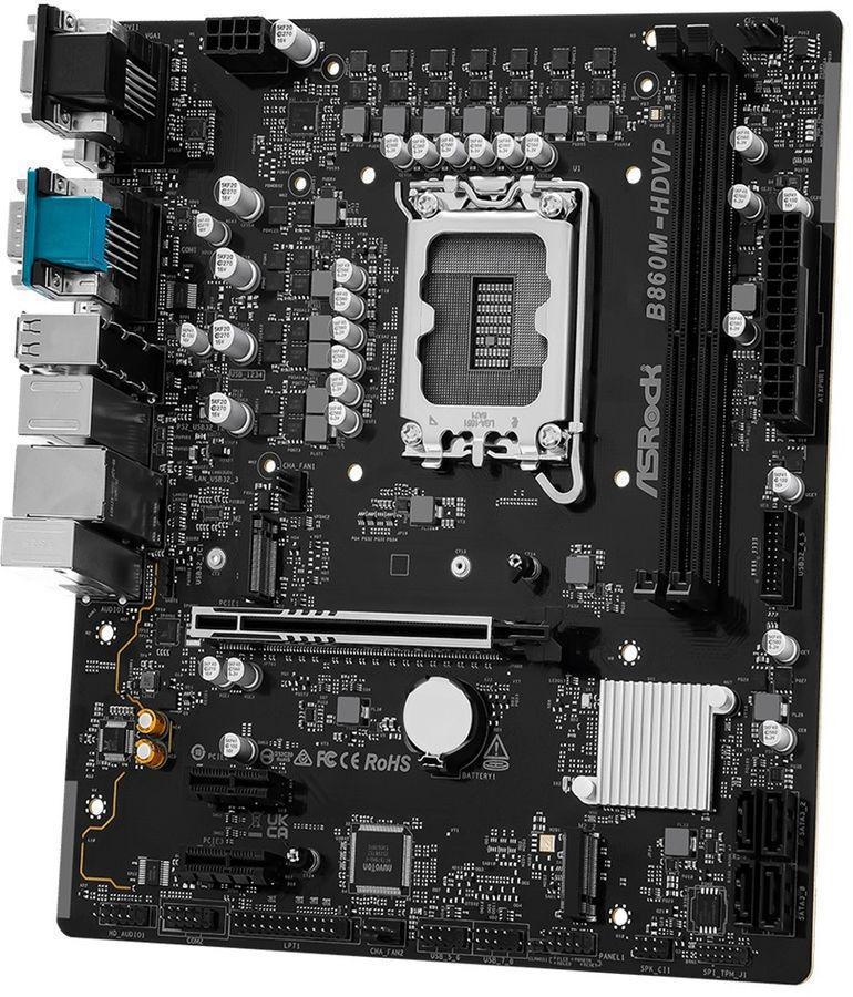 Материнская плата Asrock B860M-HDVP Soc-1851 Intel B860 2xDDR5 mATX AC`97 8ch(7.1) 2.5Gg RAID+VGA+DVI+HDMI+DP