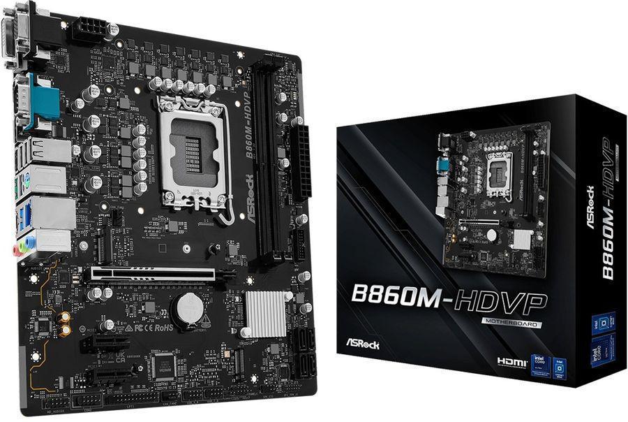 Материнская плата Asrock B860M-HDVP Soc-1851 Intel B860 2xDDR5 mATX AC`97 8ch(7.1) 2.5Gg RAID+VGA+DVI+HDMI+DP