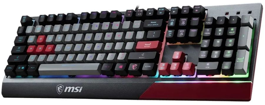 Клавиатура MSI GK30 Infrared черный/красный USB Multimedia for gamer LED (подставка для запястий) (S11-04RUF01-CLA) кабель 1.8м