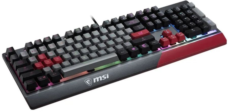 Клавиатура MSI GK30 Infrared черный/красный USB Multimedia for gamer LED (подставка для запястий) (S11-04RUF01-CLA) кабель 1.8м