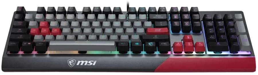 Клавиатура MSI GK30 Infrared черный/красный USB Multimedia for gamer LED (подставка для запястий) (S11-04RUF01-CLA) кабель 1.8м