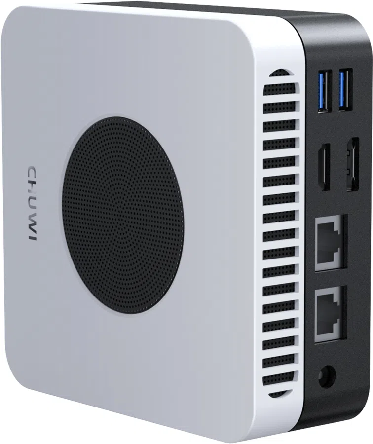 Неттоп Chuwi LarkBox X Core 3 100U (1.2) 16Gb SSD512Gb Graphics Windows 11 Pro 2xGbitEth WiFi BT 65W черный/белый