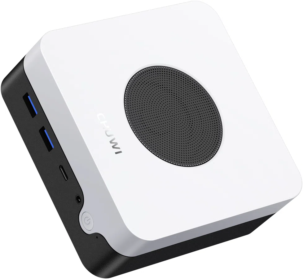 Неттоп Chuwi LarkBox X Core 3 100U (1.2) 16Gb SSD512Gb Graphics Windows 11 Pro 2xGbitEth WiFi BT 65W черный/белый