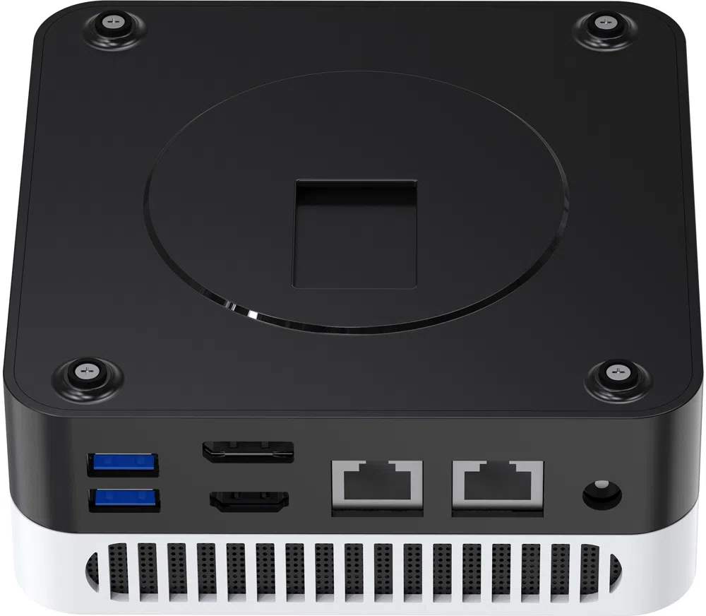 Неттоп Chuwi LarkBox X Core 3 100U (1.2) 16Gb SSD512Gb Graphics Windows 11 Pro 2xGbitEth WiFi BT 65W черный/белый