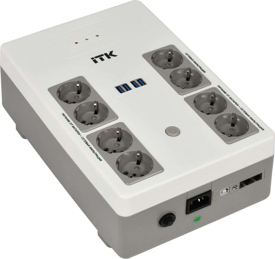 Источник бесперебойного питания ITK Electra EST8-1000VA-1-001-L 600Вт 1000ВА черный