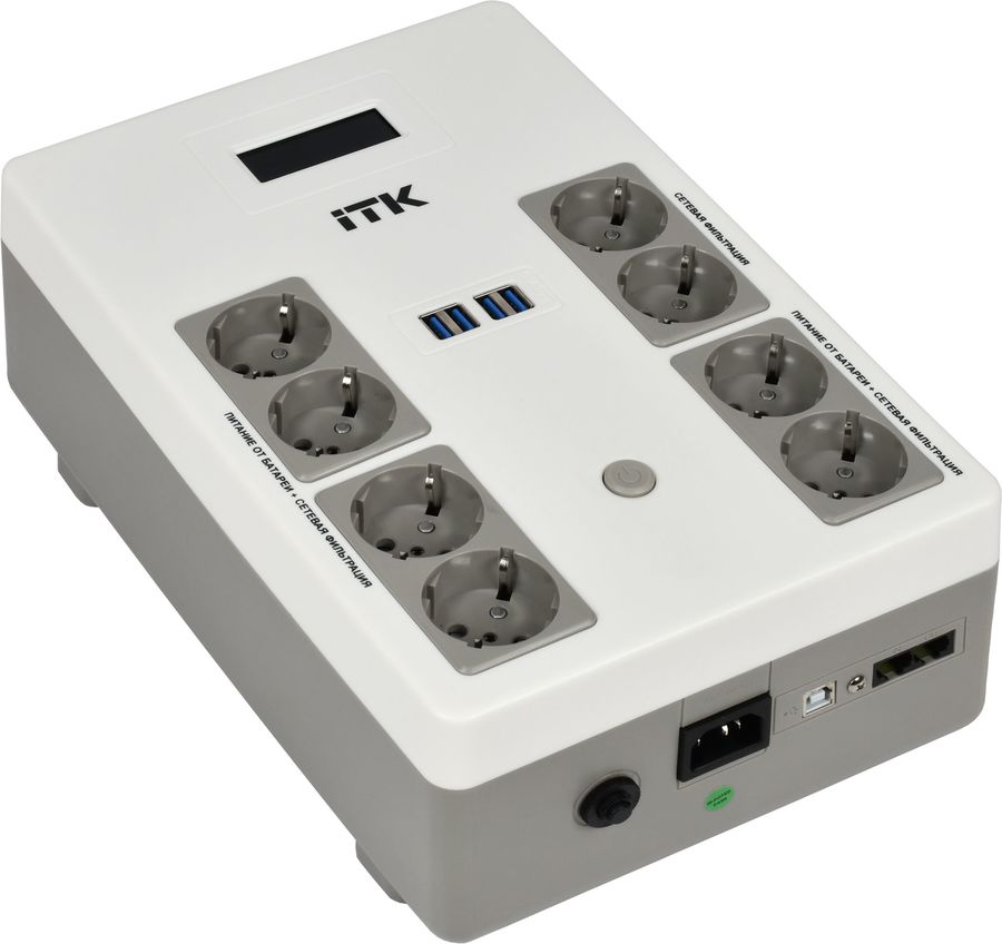 Источник бесперебойного питания ITK Electra EST8-800VA-1-001 480Вт 800ВА черный