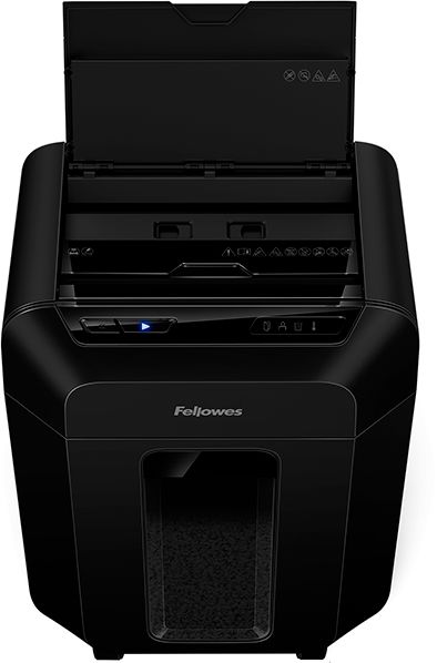 Шредер Fellowes AutoMax 90М черный с автоподачей (секр.P-4) фрагменты 90лист. 17лтр. скрепки скобы пл.карты