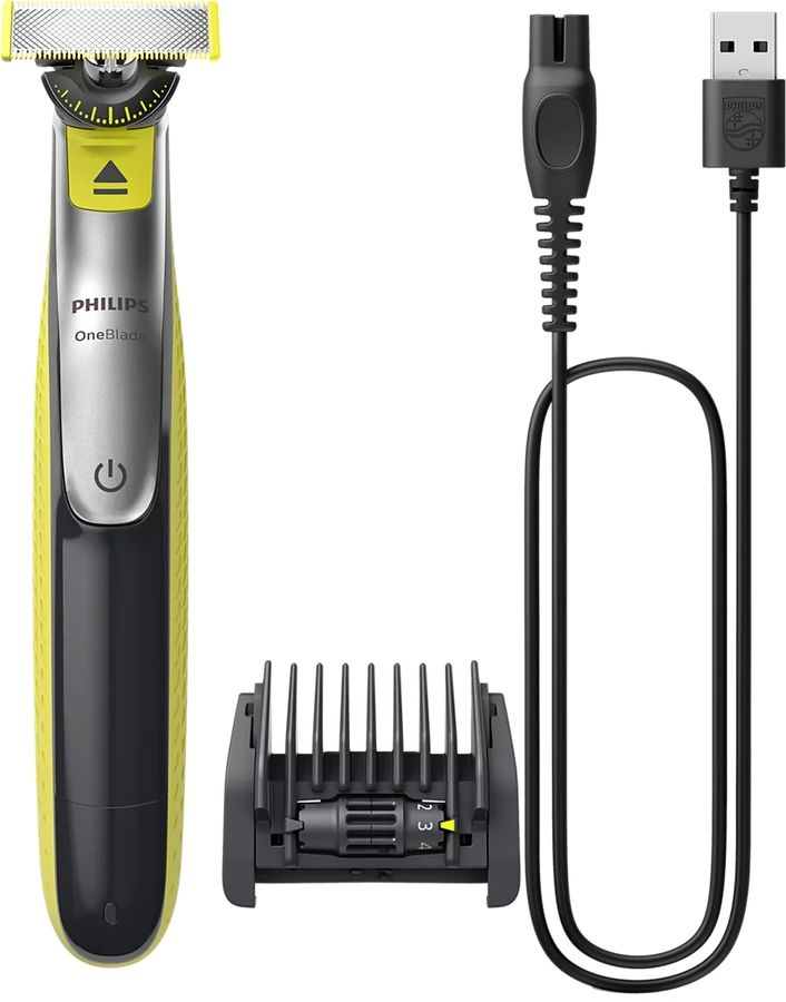 Триммер Philips QP2734/23 черный/салатовый 1Вт