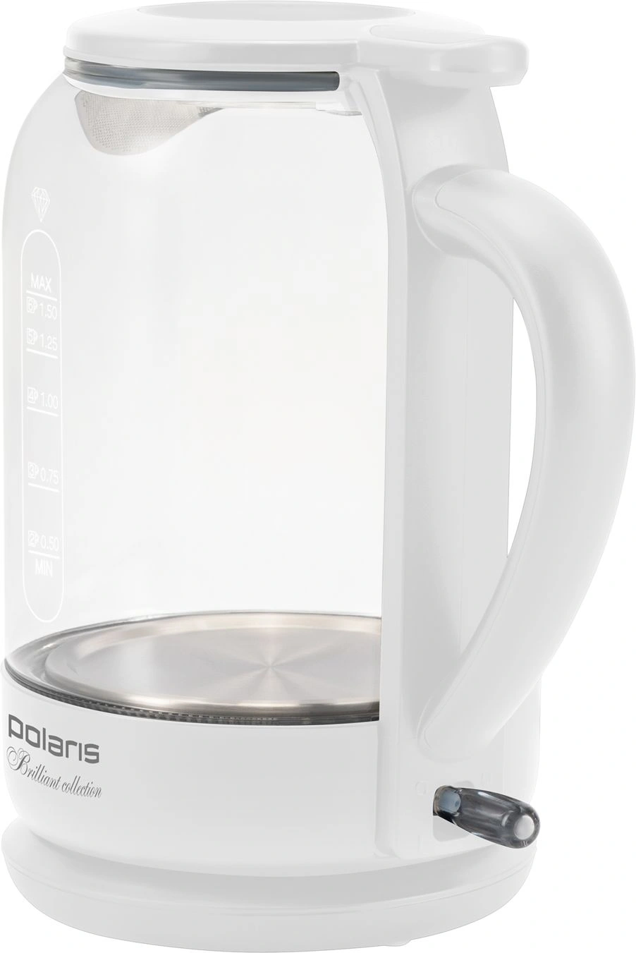 Чайник электрический Polaris PWK 1753CGL 1.5л. 1950Вт белый корпус: стекло/пластик