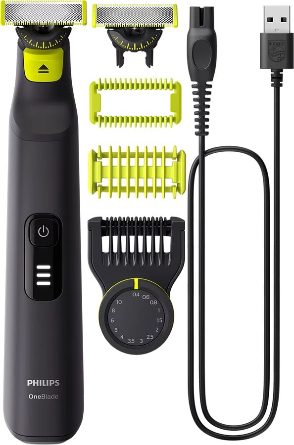 Триммер Philips OneBlade Pro QP6542/15 черный (насадок в компл:3шт)