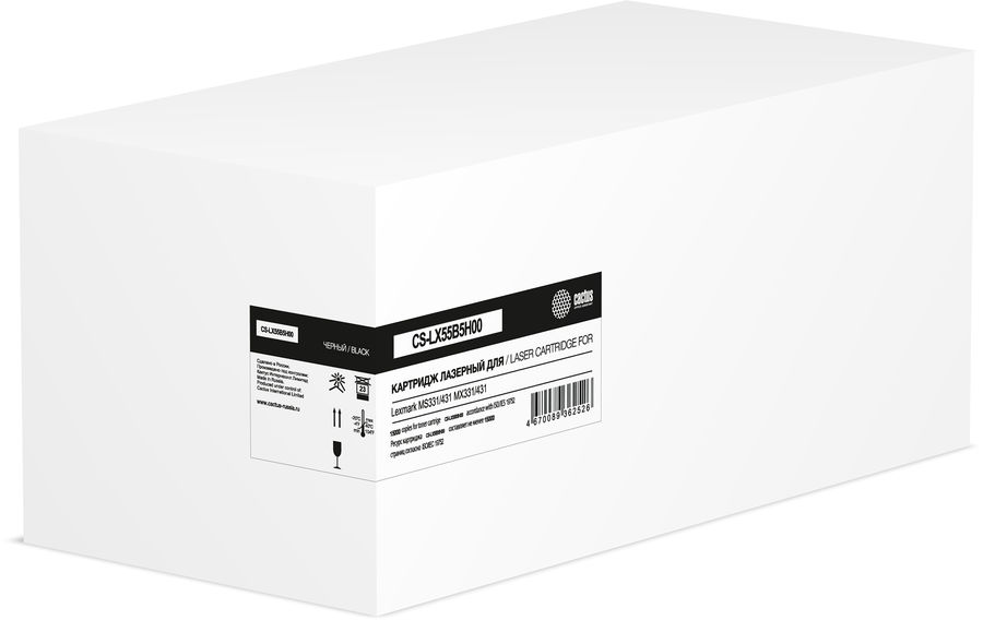 Картридж лазерный Cactus CS-LX55B5H00 55B5H00 черный (15000стр.) для Lexmark MS331/431 MX331/431