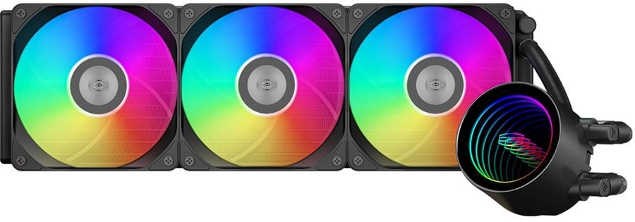 Система водяного охлаждения PcCooler DA360 V2 ARGB Soc-AM5/AM4/1200/1700/1851 черный 4-pin 36.5dB Al 300W Ret (DA360V2-BKAWXX-GL)