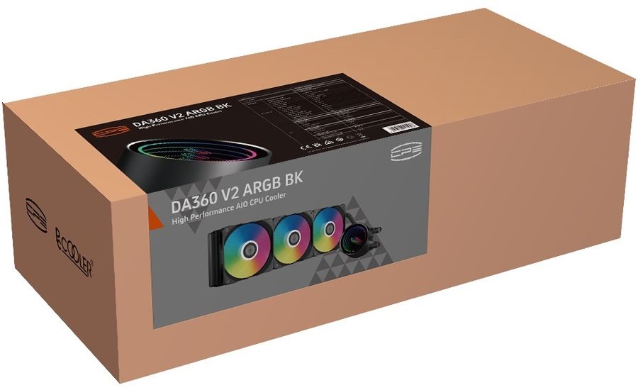 Система водяного охлаждения PcCooler DA360 V2 ARGB Soc-AM5/AM4/1200/1700/1851 черный 4-pin 36.5dB Al 300W Ret (DA360V2-BKAWXX-GL)