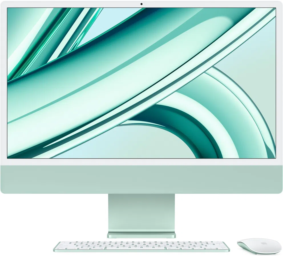 Моноблок Apple iMac A2874 24" 4.5K M3 8 core (4) 8Gb SSD256Gb 8 core GPU macOS WiFi BT 143W клавиатура мышь Cam зеленый 4480x2520