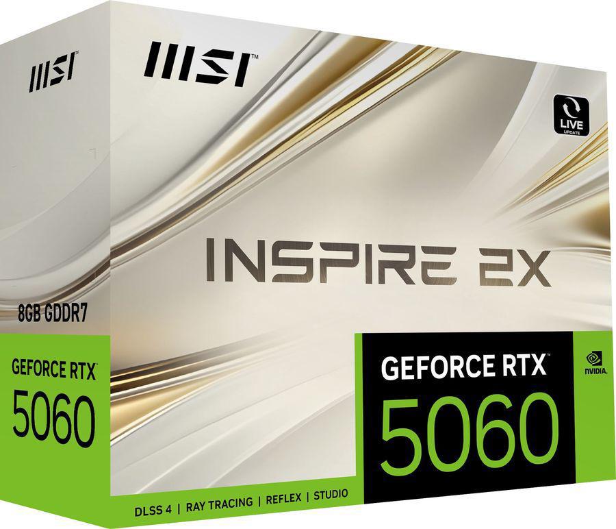 Видеокарта MSI PCI-E 5.0 RTX 5060 8G INSPIRE 2X NVIDIA GeForce RTX 5060 8Gb 128bit GDDR7 2535/28000 HDMIx1 DPx3 HDCP Ret