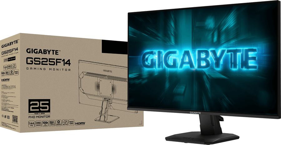 Монитор Gigabyte 24.5" GS25F14 черный IPS LED 16:9 HDMI матовая 1500:1 300cd 178гр/178гр 1920x1080 144Hz DP FHD 3.14кг