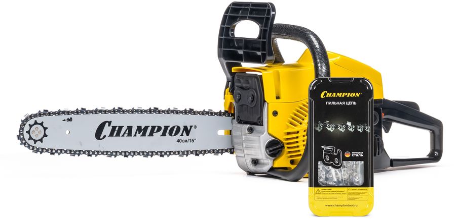 Бензопила Champion CPN256 + доп цепь 2500Вт 3.4л.с. дл.шины:18" (45cm) (CPN256)