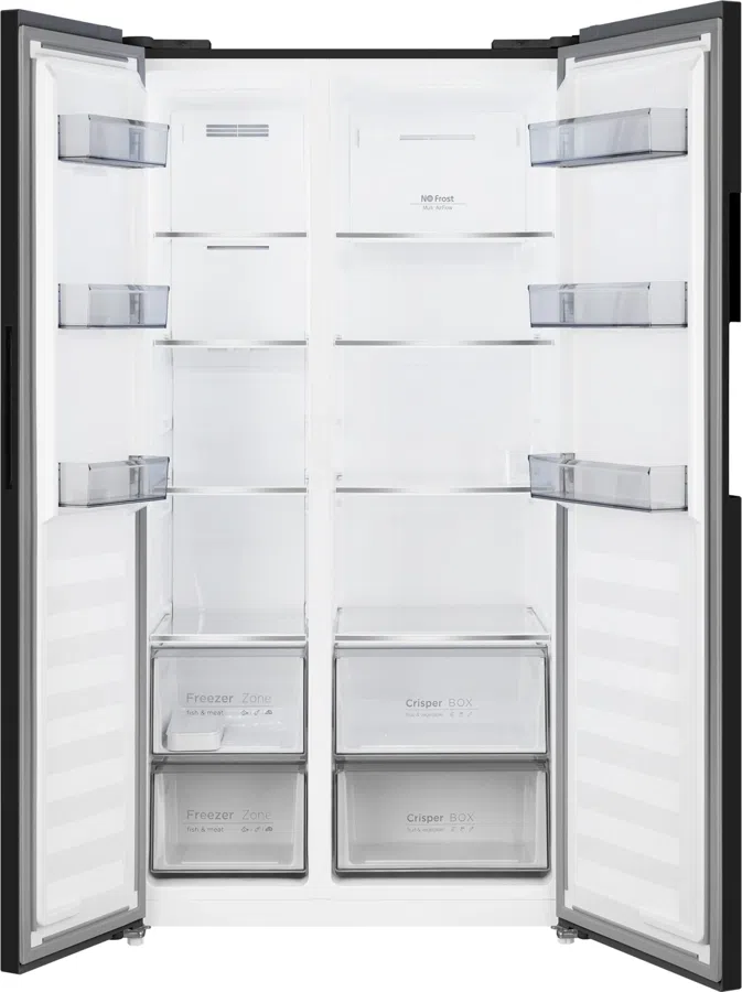 Холодильник Weissgauff WSBS 550 Built-in NoFrost Inverter 2-хкамерн. черный инвертер