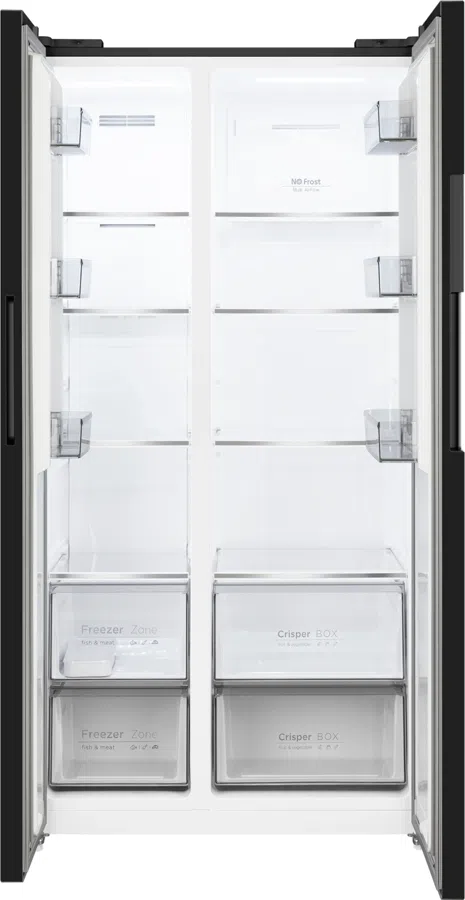 Холодильник Weissgauff WSBS 550 Built-in NoFrost Inverter 2-хкамерн. черный инвертер