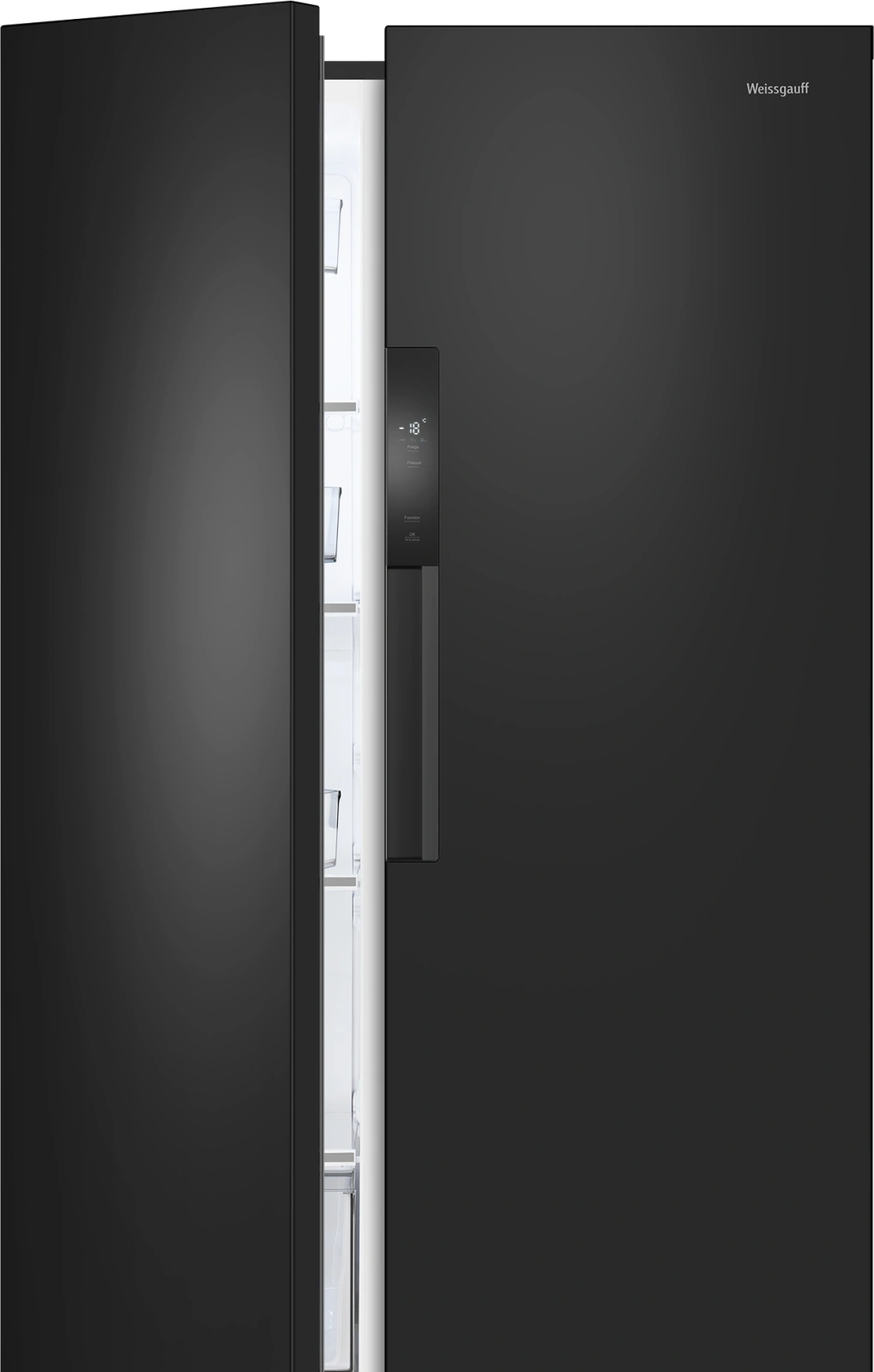 Холодильник Weissgauff WSBS 550 Built-in NoFrost Inverter 2-хкамерн. черный инвертер