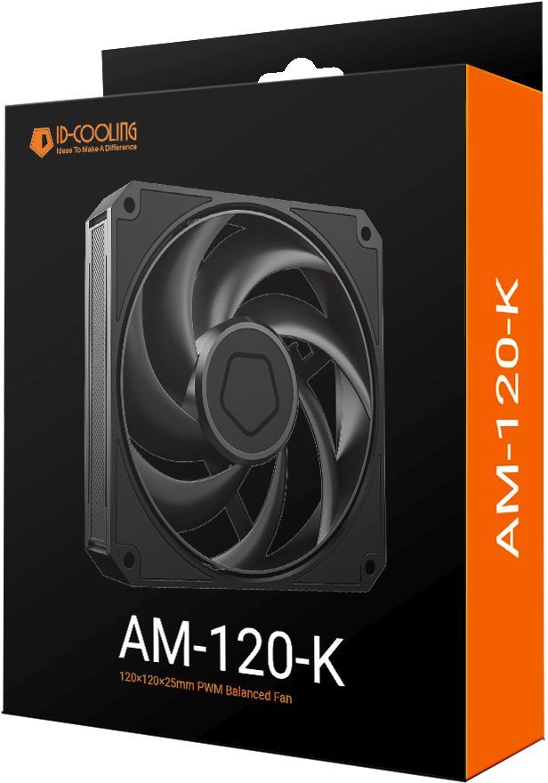 Вентилятор для корпуса ID-Cooling AM-120-K 120х120x25 черный 4-pin 31дБ Ret