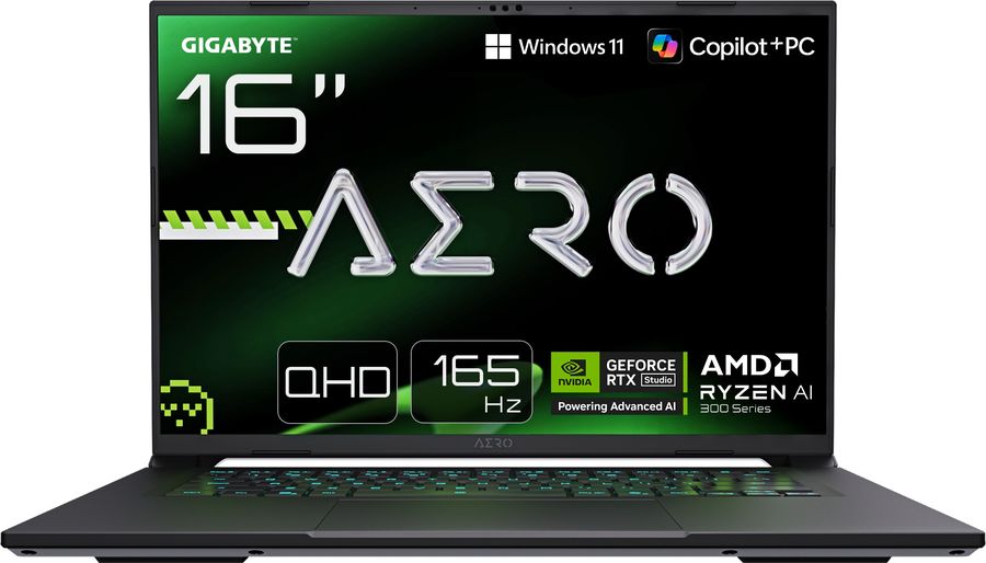 Ноутбук Gigabyte Aero X16 1WH Ryzen AI 7 350 32Gb SSD1Tb NVIDIA GeForce RTX 5070 8Gb 16" IPS QHD+ (2560x1600) Windows 11 Home Multi Language silver WiFi BT Cam (1WH93EEC64DH)