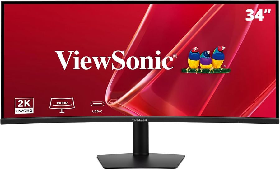 Монитор ViewSonic 34" VA3420C-2 черный VA LED 21:9 HDMI M/M матовая HAS Piv 3000:1 300cd 178гр/178гр 3440x1440 120Hz DP 2K USB 8.4кг