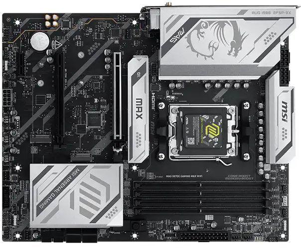 Материнская плата MSI MAG X870E GAMING MAX WIFI Socket AM5 AMD X870E 4xDDR5 ATX AC`97 8ch(7.1) 5Gigabit RAID+HDMI