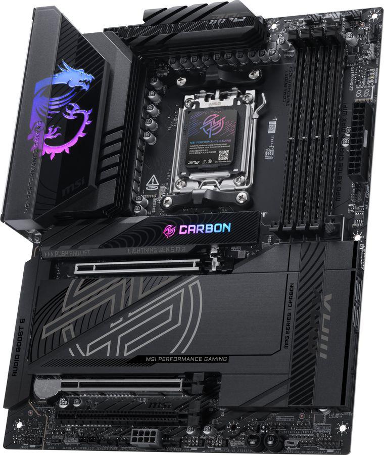 Материнская плата MSI MPG X870E CARBON MAX WIFI Socket AM5 AMD X870E 4xDDR5 ATX AC`97 8ch(7.1) 5Gigabit + 2.5Gigabit Ethernet RAID+HDMI