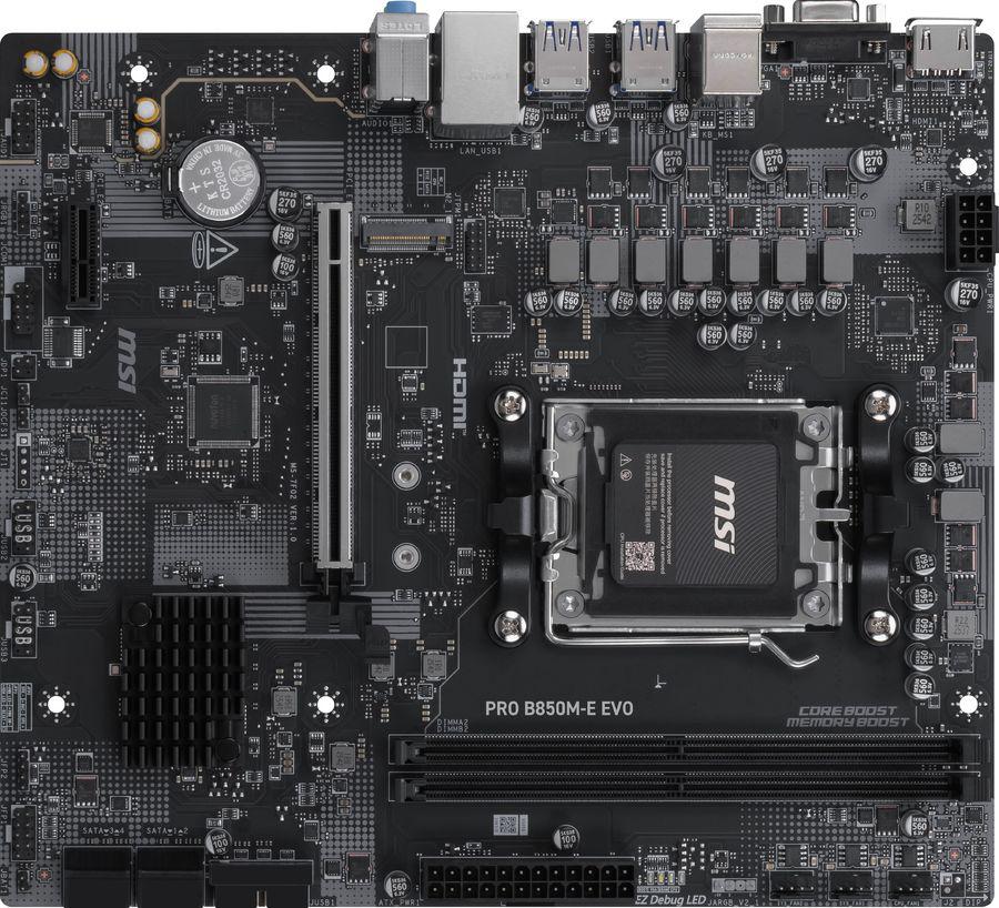 Материнская плата MSI PRO B850M-E EVO Socket AM5 AMD B850 2xDDR5 mATX AC`97 8ch(7.1) 2.5Gg RAID+VGA+HDMI