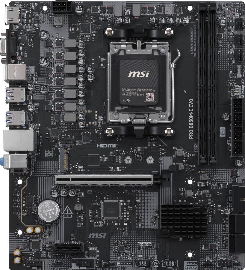 Материнская плата MSI PRO B850M-E EVO Socket AM5 AMD B850 2xDDR5 mATX AC`97 8ch(7.1) 2.5Gg RAID+VGA+HDMI