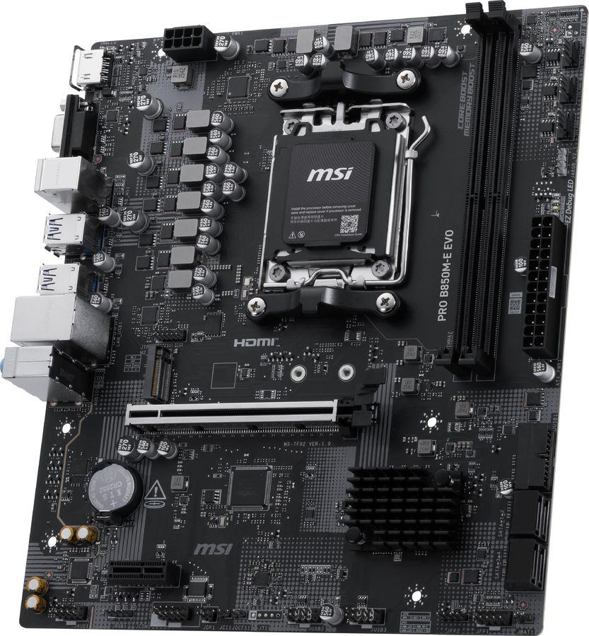 Материнская плата MSI PRO B850M-E EVO Socket AM5 AMD B850 2xDDR5 mATX AC`97 8ch(7.1) 2.5Gg RAID+VGA+HDMI
