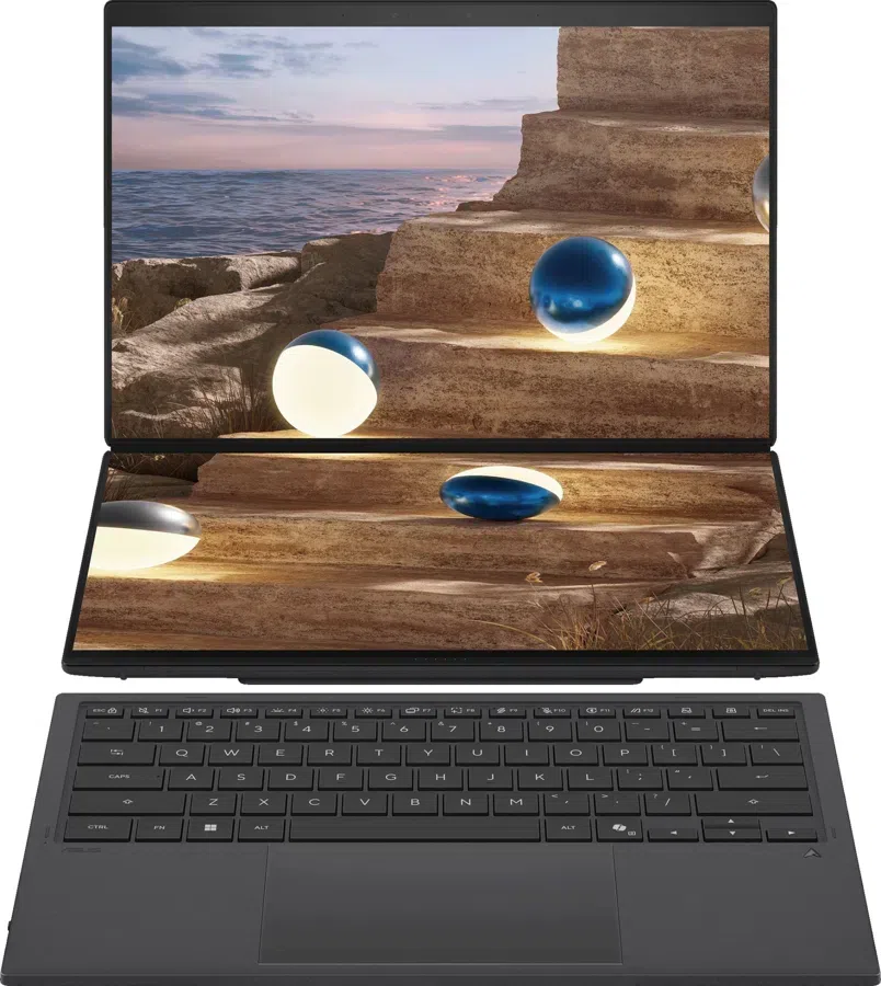 Ноутбук Asus ZenBook Duo UX8407AA-SN538X Core Ultra X9 378H 32Gb SSD1Tb Intel Arc B390 14" OLED Touch 3K (2880x1800) Windows 11 Pro dk.grey WiFi BT Cam (90NB16V1-M00VU0)
