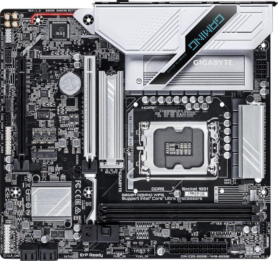 Материнская плата Gigabyte B860M GAMING WIFI6 Soc-1851 Intel B860 2xDDR5 mATX AC`97 8ch(7.1) 2.5Gg RAID+HDMI+DP
