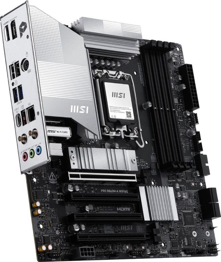 Материнская плата MSI PRO B860M-A WIFI6E Soc-1851 Intel B860 mATX AC`97 8ch(7.1) 5Gigabit RAID+HDMI+DP