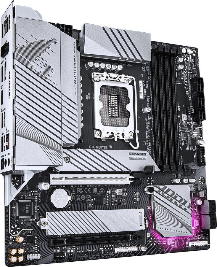 Материнская плата Gigabyte B760M AORUS ELITE WIFI6E GEN5 Soc-1700 Intel B760 4xDDR5 mATX AC`97 8ch(7.1) 2.5Gg RAID+HDMI+DP