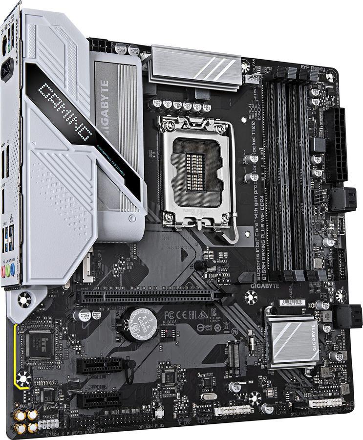 Материнская плата Gigabyte B760M GAMING PLUS WIFI DDR4 Soc-1700 Intel B760 4xDDR4 mATX AC`97 8ch(7.1) GbLAN RAID+HDMI+DP