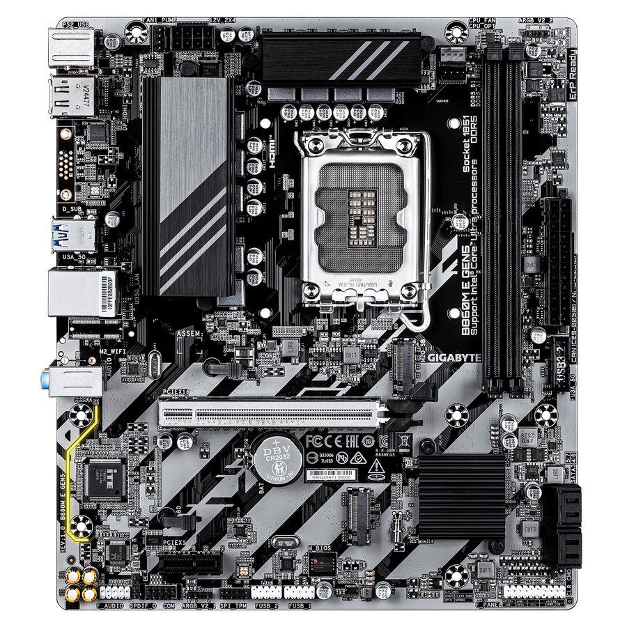 Материнская плата Gigabyte B860M E GEN5 Soc-1851 Intel B860 2xDDR5 mATX AC`97 8ch(7.1) GbLAN RAID+HDMI+DP