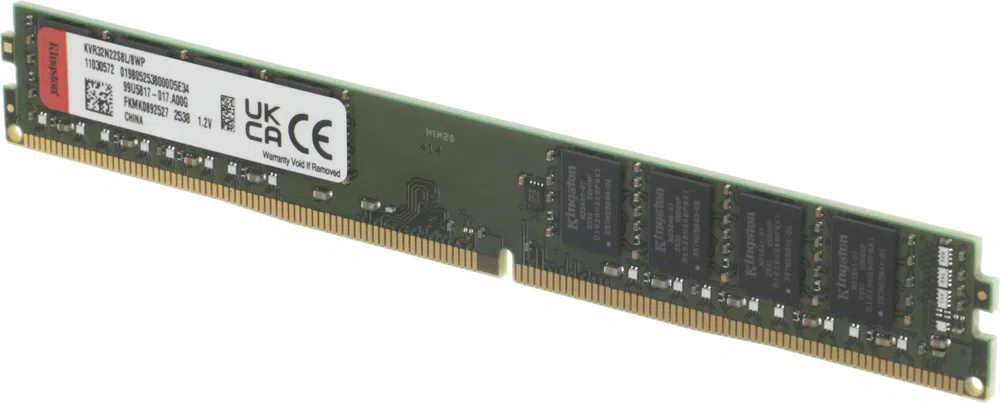 Память DDR4 8GB 3200MHz Kingston KVR32N22S8L/8WP Valueram RTL PC4-25600 CL22 DIMM UDIMM 288-pin 1.2В single rank Ret