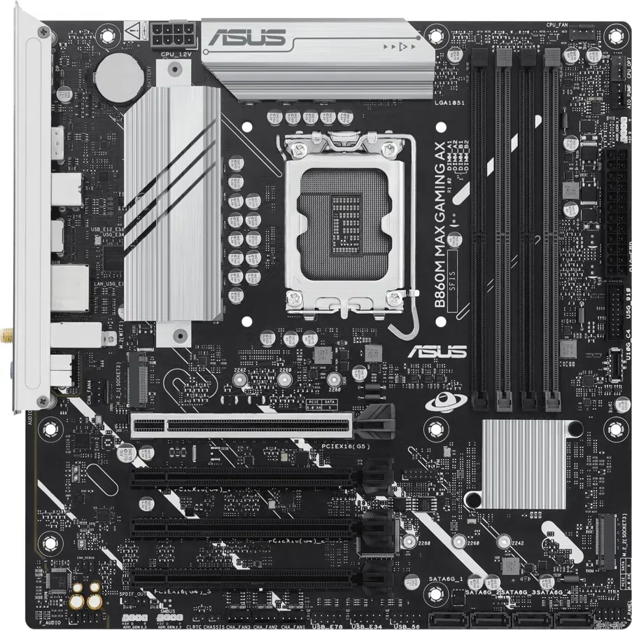 Материнская плата Asus B860M MAX GAMING AX Soc-1851 Intel B860 4xDDR5 mATX AC`97 8ch(7.1) 2.5Gg RAID+DP