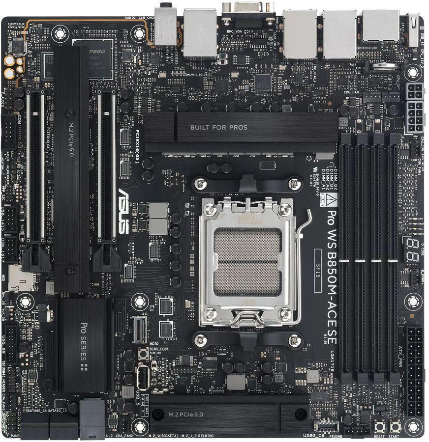 Материнская плата Asus PRO WS B850M-ACE SE Socket AM5 AMD B850 mATX AC`97 8ch(7.1) 1x10G/1х2,5G/1xGigabit RAID+VGA+HDMI+DP