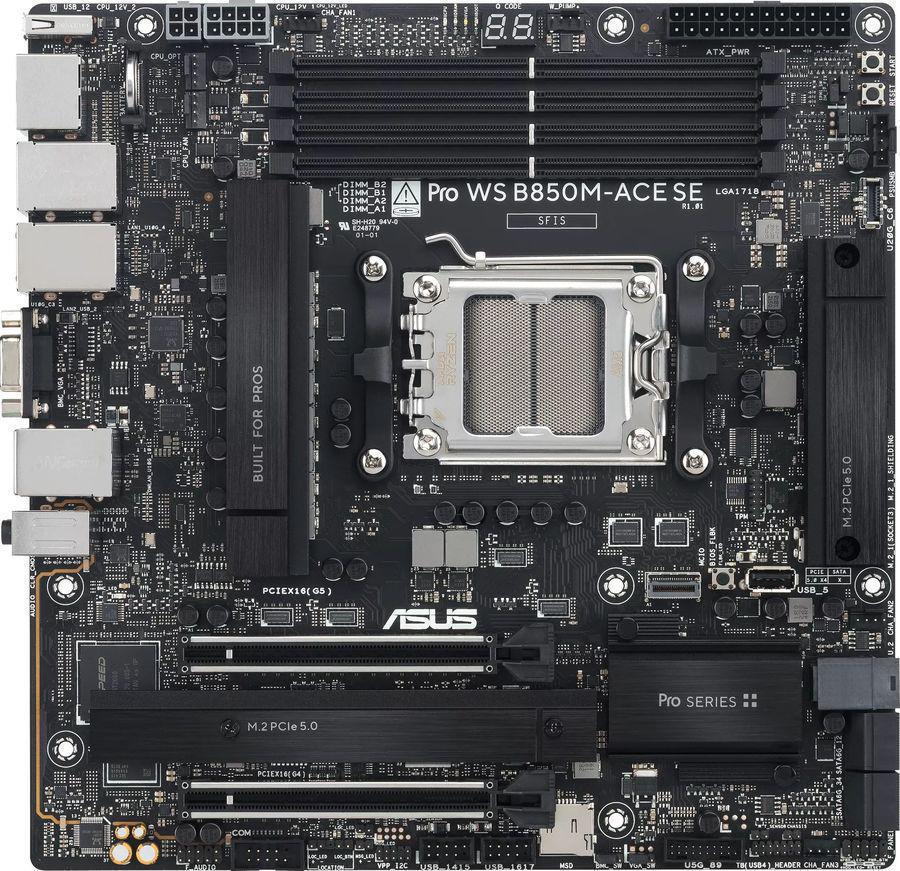 Материнская плата Asus PRO WS B850M-ACE SE Socket AM5 AMD B850 mATX AC`97 8ch(7.1) 1x10G/1х2,5G/1xGigabit RAID+VGA+HDMI+DP