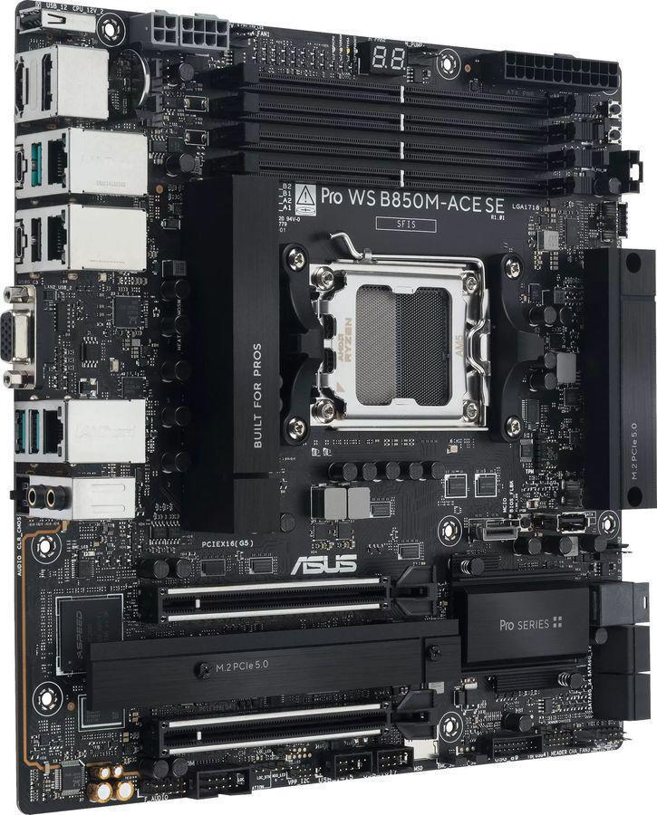 Материнская плата Asus PRO WS B850M-ACE SE Socket AM5 AMD B850 mATX AC`97 8ch(7.1) 1x10G/1х2,5G/1xGigabit RAID+VGA+HDMI+DP