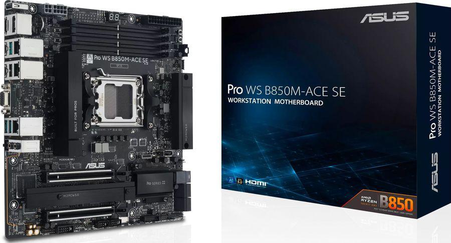 Материнская плата Asus PRO WS B850M-ACE SE Socket AM5 AMD B850 mATX AC`97 8ch(7.1) 1x10G/1х2,5G/1xGigabit RAID+VGA+HDMI+DP